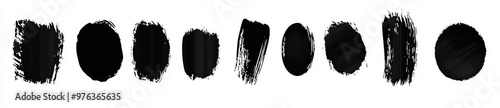 Ink splashes. Rough smears. High quality, manually traced. Drops blots isolated. Modern isolated elements set.