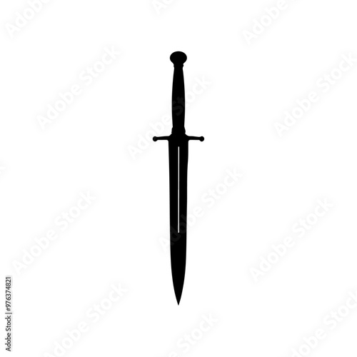 dagger silhouette vector black color silhouette solid white background 11