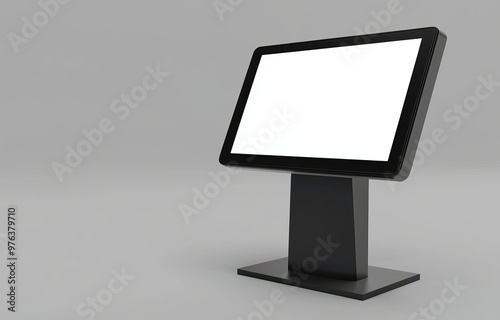 The touch screen display is integrated with a hd screen and a touch display kiosk product. A 3D render is available for this product here.