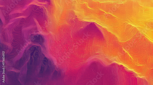 Heat map background showcasing an infrared thermal camera landscape scan. Features a temperature scanner radar and global warming concept, with geology gradient topographic grid terrain.