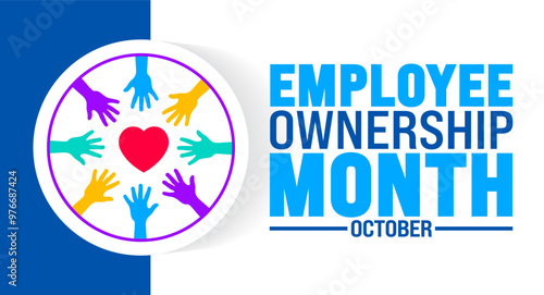 Employee Ownership Month background or banner design template is observed every year in October. Holiday concept. Template for card, poster, placard, template. eps 10