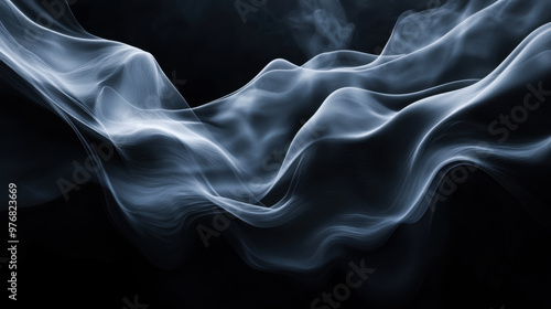 Soft flowing smoke wisps create an ethereal and mysterious atmosphere against a dark background