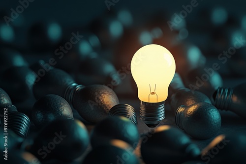 Close-up of hands holding a glowing light bulb with network lines, symbolizing innovation and creativity.. Beautiful simple AI generated image