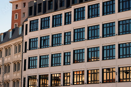 Facade of an apartment block in Bilbao