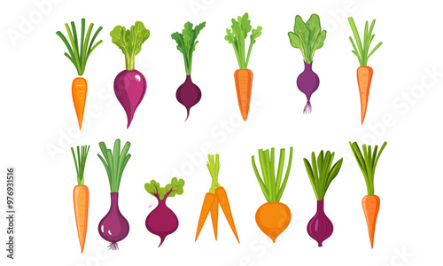 Set of different vegetables, hand drawn watercolor illustration. 