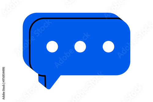 Hand drawn cute cartoon illustration speech bubble with three dots. Flat vector comment message doodle. Online relationship. Social media addiction icon. Communication app. Chat notification. Isolated