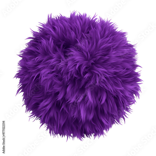 Purple pom pom on white background transparent