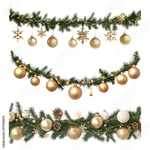 PNG Christmas garland ornament, transparent background