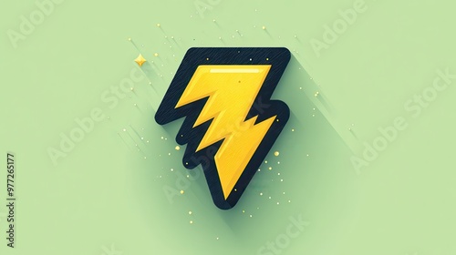 A lightning bolt icon with a crackling animation on a lime green background