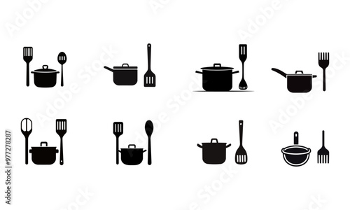 Set of kitchen tools, vector illustration 