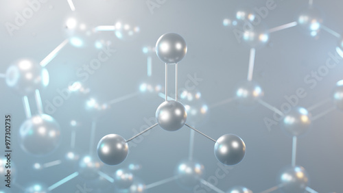 phosgene molecular structure, 3d model molecule, colorless gas, structural chemical formula view from a microscope