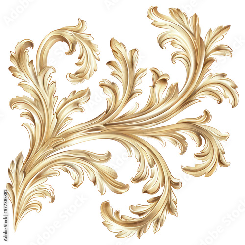 PNG Elegant golden floral ornament illustration