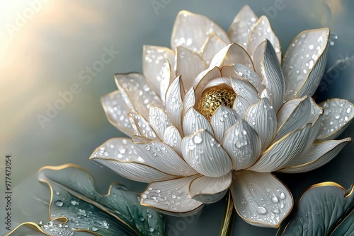 A romantic and elegant artistic image with a soft focus of a flower pink daisy in a summer morning with dew on the grass close-up.