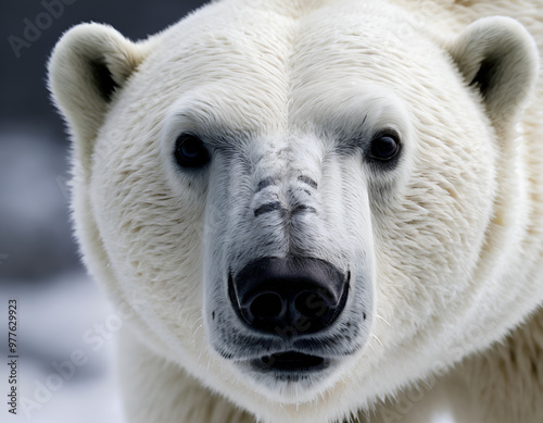 polar bear portrait, portrait of a bear, white polar bear