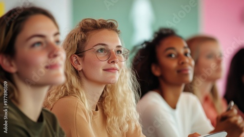 a group of women sitting in a room