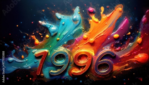 Colorful Abstract Art Representing the Year 1996