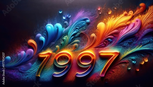 Vibrant Colorful Design Featuring the Year 1997