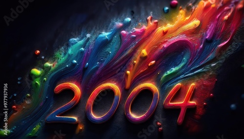 Vibrant Abstract Design Representing the Year 2004