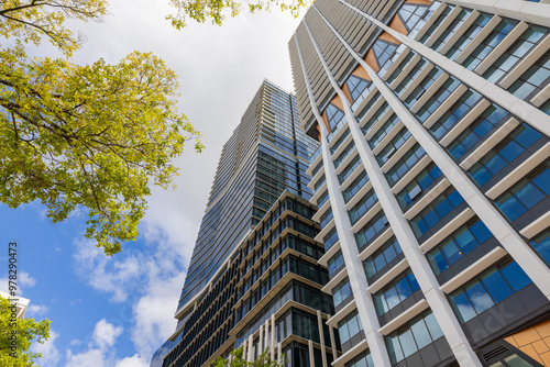 Tall modern buildings in the city centre of Adelaide, South Australia