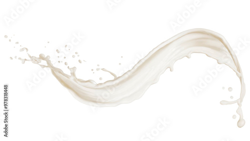 pouring milk splash isolated on transparent background