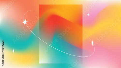 Abstract gradient poster background vector. cover background template with vibrant perspective 3d geometric prism shapes collection. Ideal design for social media, cover, banner, flyer.