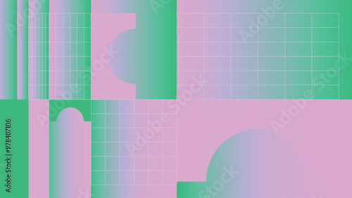 Abstract gradient poster background vector. cover background template with vibrant perspective 3d geometric prism shapes collection. Ideal design for social media, cover, banner, flyer.