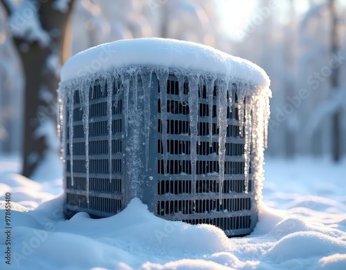 Icicles Forming on HVAC Condenser Unit