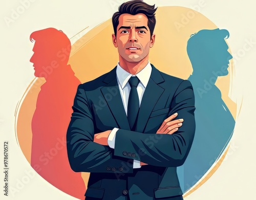 - Vector Illustration of a Confident Man