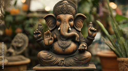 Organic Ganesha idol made from earth-friendly materials, promoting a sustainable approach to festivals.