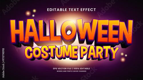 Halloween costume party 3d editable text effect