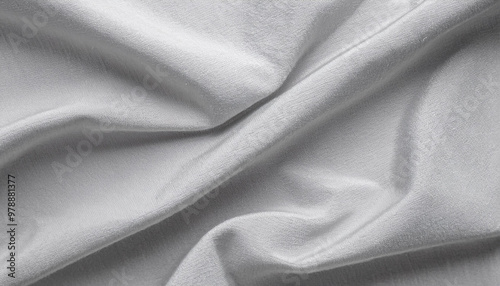 Fond de texture luxueux d'un drapé de tissu de soie blanche, voilage ou rideau blanc satiné