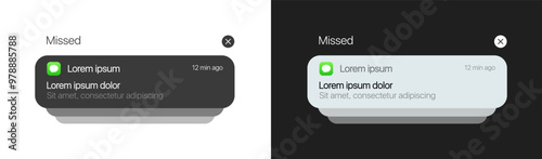 Push notifications icons. Message bubble icons. Flat style. Vector icons.