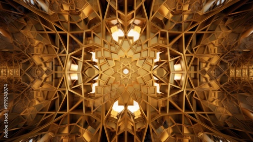 Golden Geometric Pattern