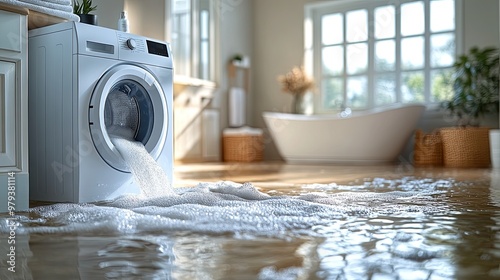 Washing machine leaking causing water damage in 