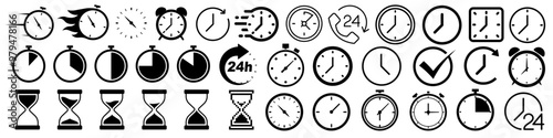 Time icon. Clock icon set.