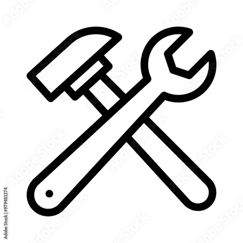 hammer line icon