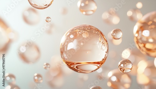 A close-up of glowing skin cells with hydration bubbles, representing deep moisturizing and rejuvenating skincare benefits.