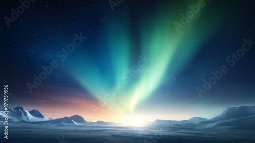 Antarctic atmosphere, polar aurora, vibrant southern lights.