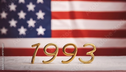 1993 American History Milestone with Flag