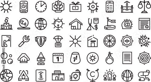 vector Corporate Governance Vector Line Icon Set and transference background