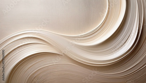 Neutral white curved paint texture, soft quiet luxury concept. Abstract background texture. 