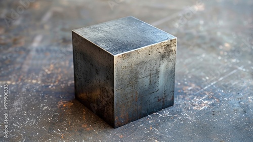 Metal cube in solid form