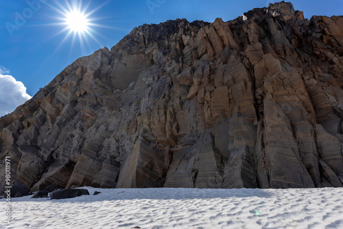 The rock face under the sun