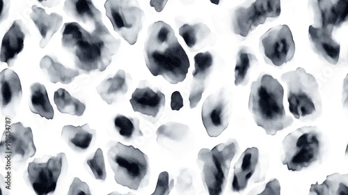 Seamless leopard texture featuring abstract jaguar fur in gray watercolor style Textile design with giraffe spots and white graphic panther fur in a repeating leopard pattern