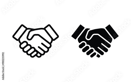 handshake icon, handshake sign vector