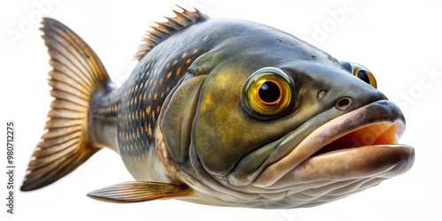 This fish has a forehead so huge it's like it's trying to hold its brain in place, like