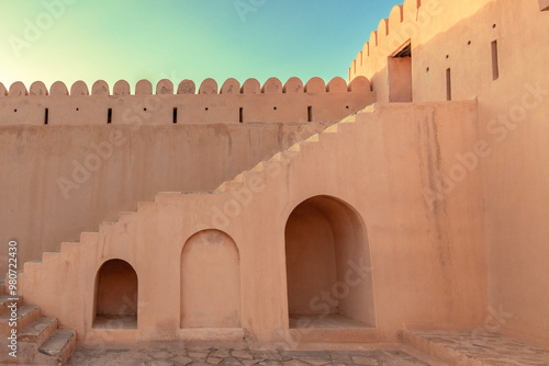 Staircase in the old forts in the Sultanate of Oman