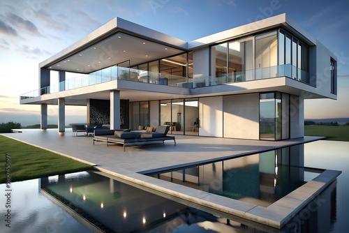 Modern Mansion with Pool or house with pool 