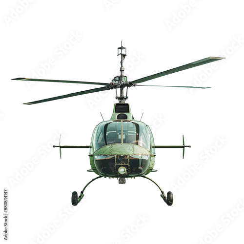 A helicopter on transparent background