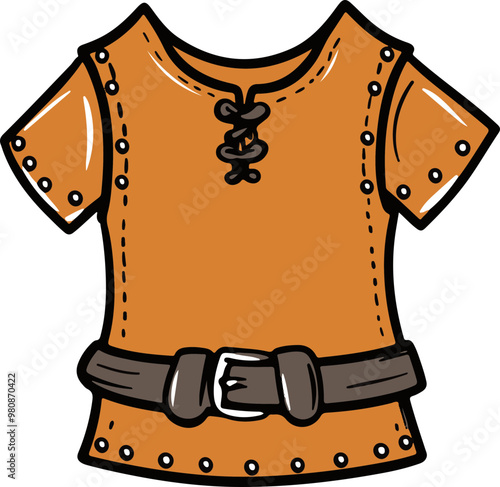 Vector Illustration of a Brown Medieval Tunic Design